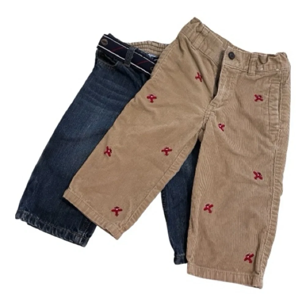Gymboree Corduroy Slacks & Janie and Jack Denim Jeans, Size 12 Months.